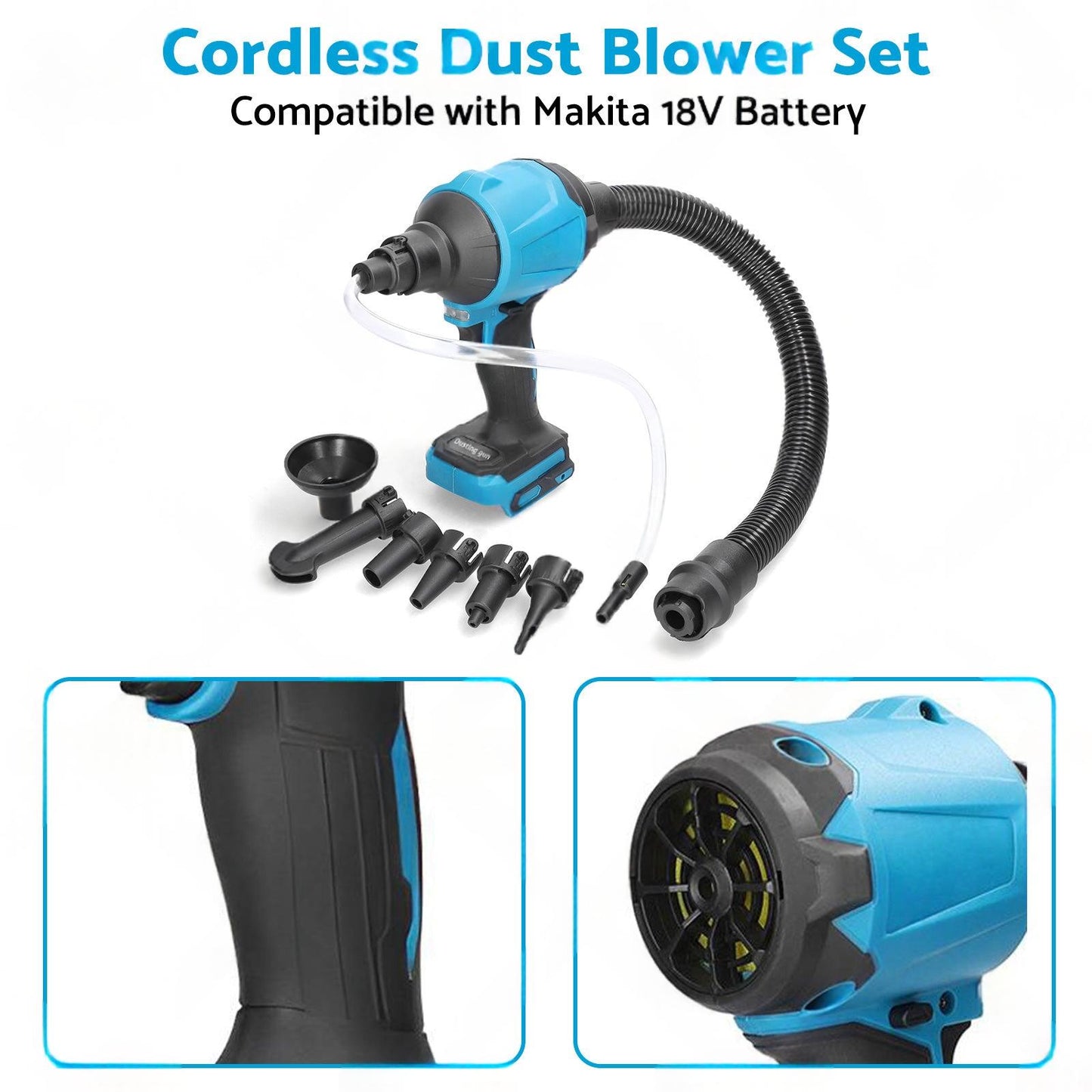 For Makita 18V Battery Cordless Air Duster Dust Blower Inflator Vacuum Cleaner