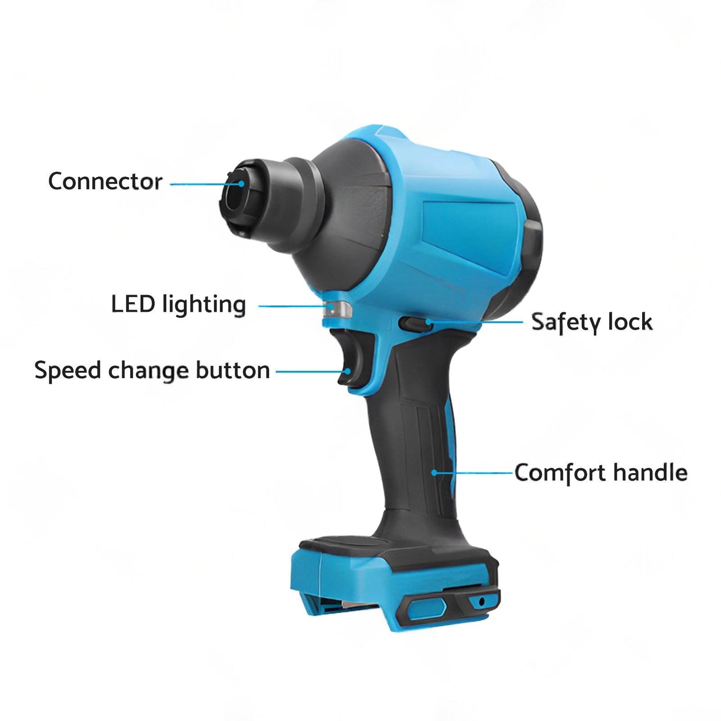 For Makita 18V Battery Cordless Air Duster Dust Blower Inflator Vacuum Cleaner