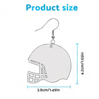 48PCS Sublimation Helmet Earring Blank MDF Double-Sided w  Hook and Jump Ring