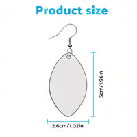48PCS Sublimation Blank MDF Rugby Earring Double-Sided w  Hook and Jump Ring DIY
