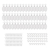48PCS Sublimation Blank MDF Rugby Earring Double-Sided w  Hook and Jump Ring DIY