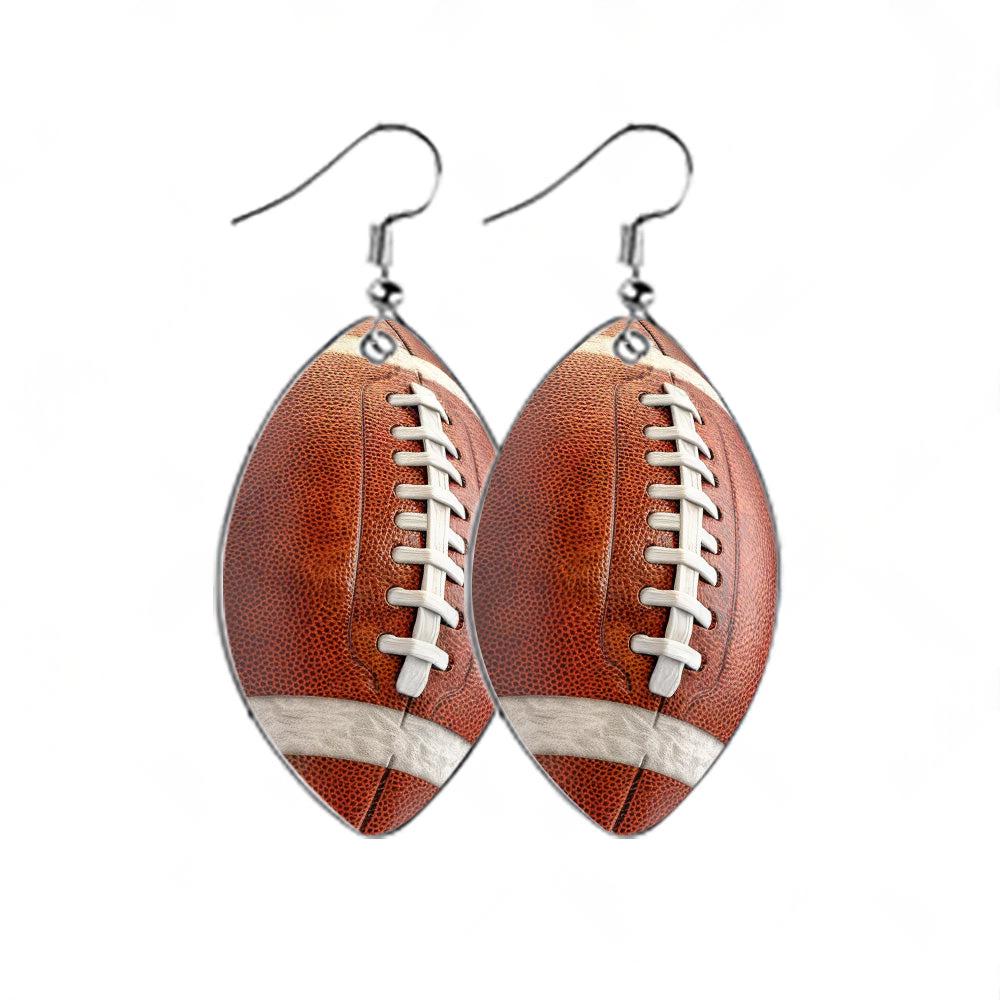 48PCS Sublimation Blank MDF Rugby Earring Double-Sided w  Hook and Jump Ring DIY