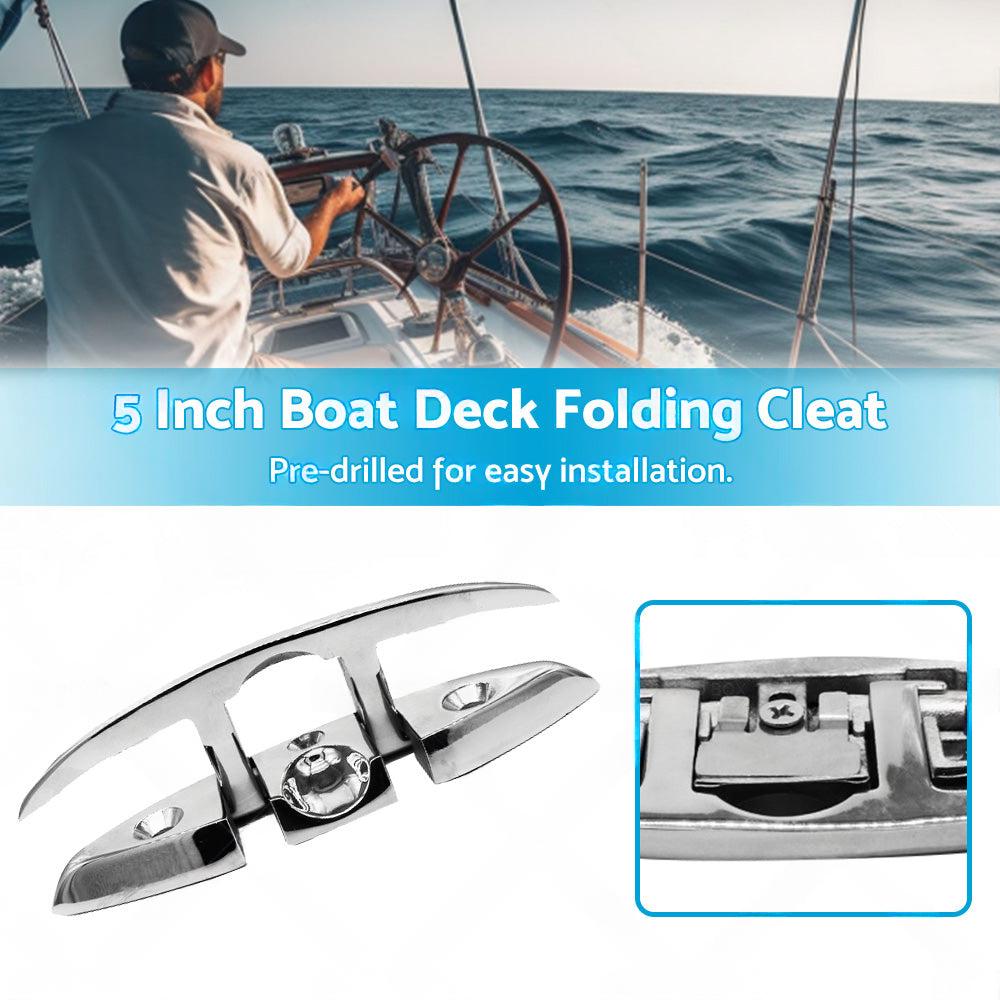 Boat Deck Foldable Cleat Portable 5 Inch Detachable Pre-drilled Cleats Part