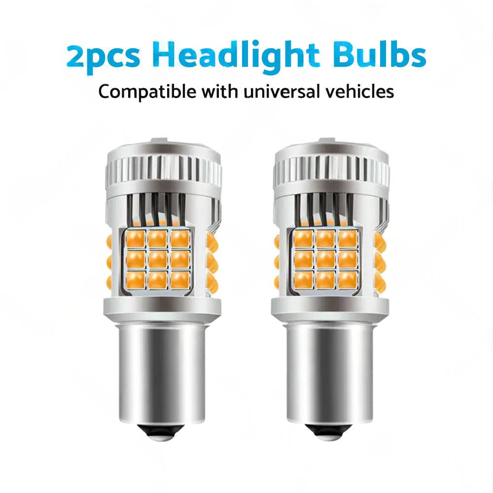 2PCS BA15S 1156 P21W LED Turn Signal Indicator Bulb Globe Amber No Hyper Flash