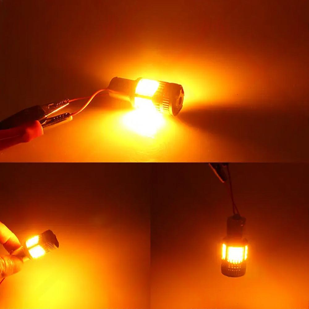 2PCS BA15S 1156 P21W LED Turn Signal Indicator Bulb Globe Amber No Hyper Flash