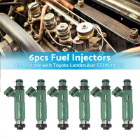 6PCS Fuel injector Suitable for Toyota Land cruiser FZJ78 79 80 105 4. 5L 1FZ-FE