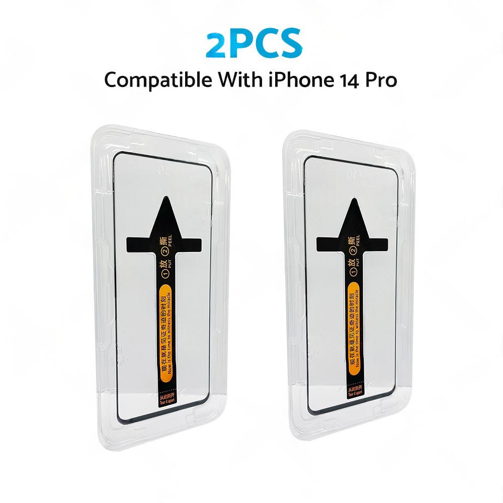 2PCS Tempered Glass Screen Protector Suitable For iPhone 14/ Pro/ Max/ Plus
