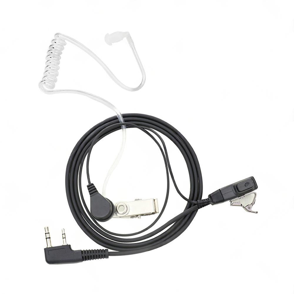 2PCS Covert Acoustic Tube Earpiece Headset Mic Suitable for Baofeng Kenwood