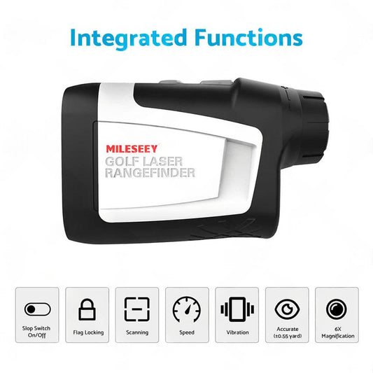 Mileseey 600M Golf Laser Range Finder with Slope On Off Flagpole Lock Vibration