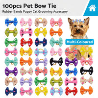 Up To 100PCS Pet Small Dog Hair Bows Rubber Bands Puppy Cat Grooming Accessory