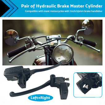 compare product Pair 1inch 25mm Motorcycle Hydraulic Brake Clutch Master Cylinder Lever Left Right