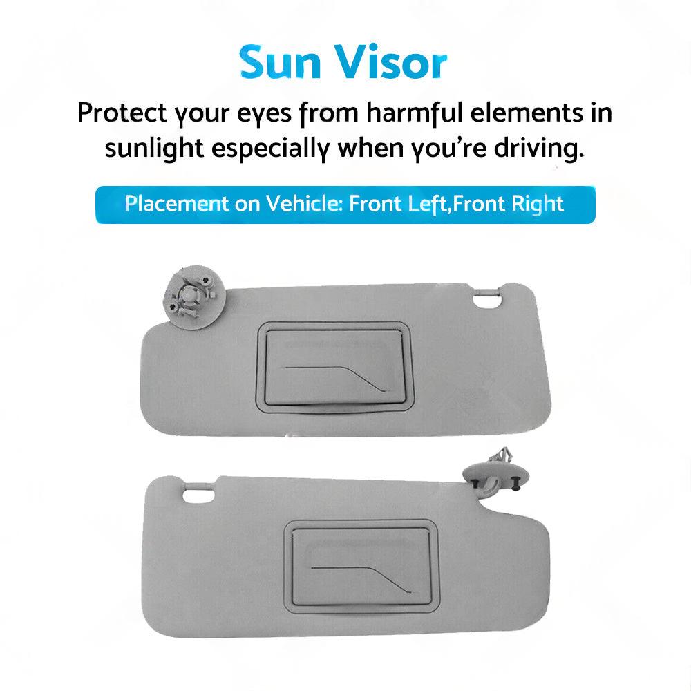 Sun Visor Pair Left & Right Suitable For Holden Barina TM 2011-2018 Grey