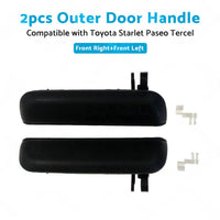 Pair LHRH FRONT Outer Door Handle Suitable For Toyota Starlet EP91 96~99 Black