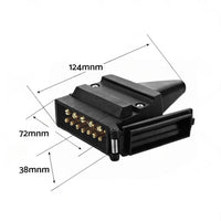 Pair 12 Pin Plug and Socket Connectors Suitable For Trailer Camper Caravan 4WD