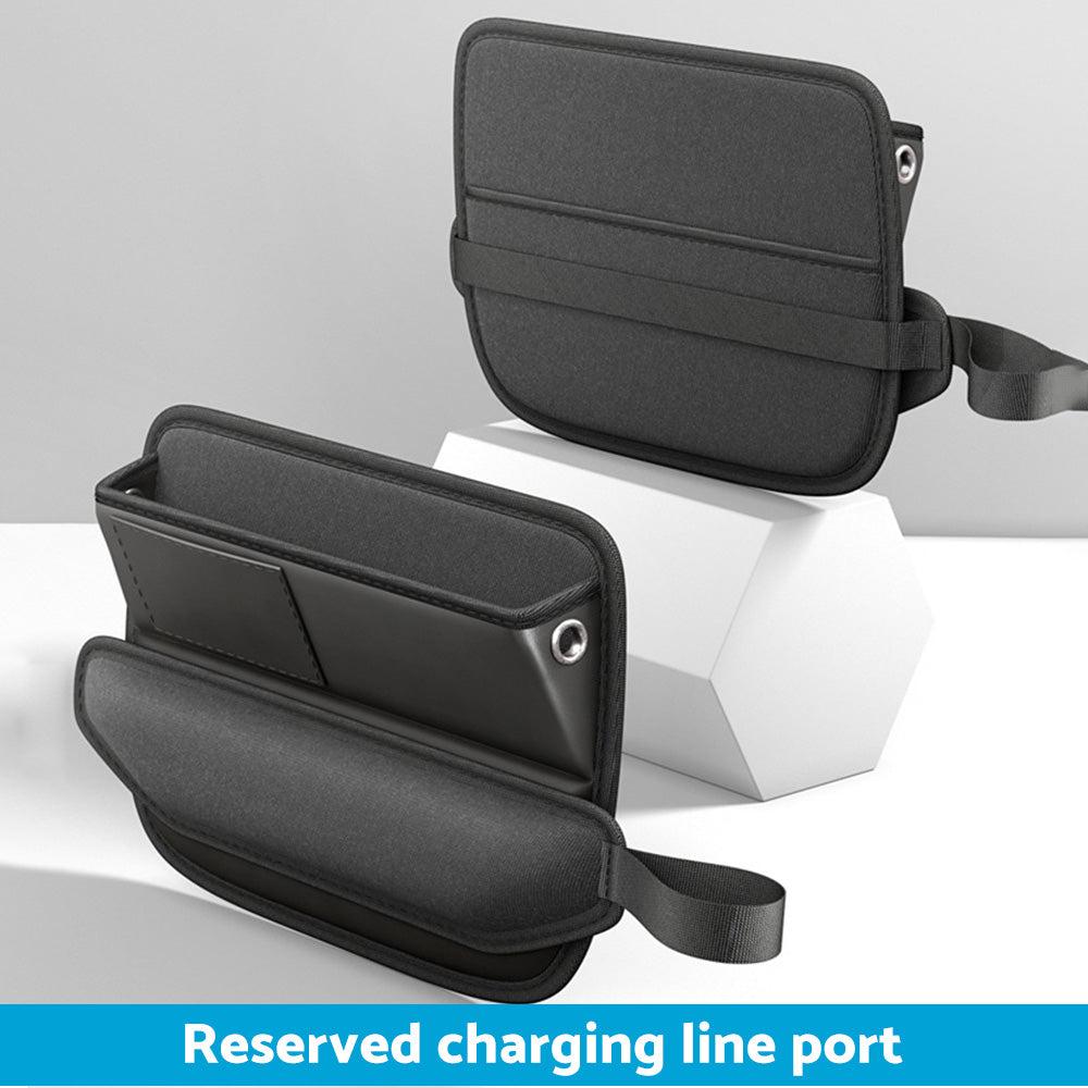 Car Seat Gap Storage Bag Organizer PU Leather With Exclusive Charging Cable Hole Suitable For Vehicles