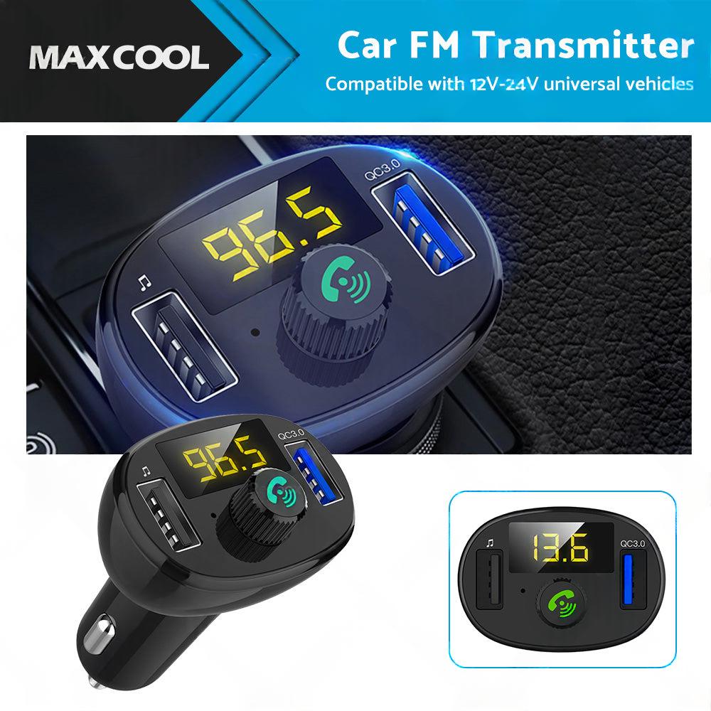 Bluetooth-5. 0 Radio Car Kit Wireless FM Transmitter Dual USB Charger MP3 Player