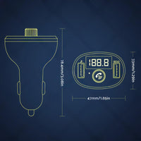 Bluetooth-5. 0 Radio Car Kit Wireless FM Transmitter Dual USB Charger MP3 Player