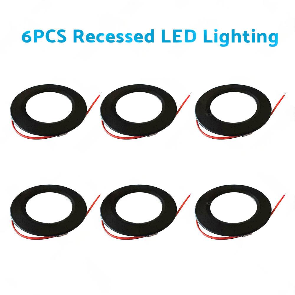 4/6x 12V Dimmable Spot Lights Suitable For Caravan & Boat Black Downlight Warm White AU