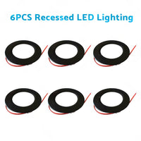 4/6x 12V Dimmable Spot Lights Suitable For Caravan & Boat Black Downlight Warm White AU