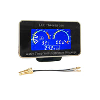 3in1 LCD Oil Pressure Gauge Monitor+Voltmeter+Water Temp Gauge 12V/24V Car Truck