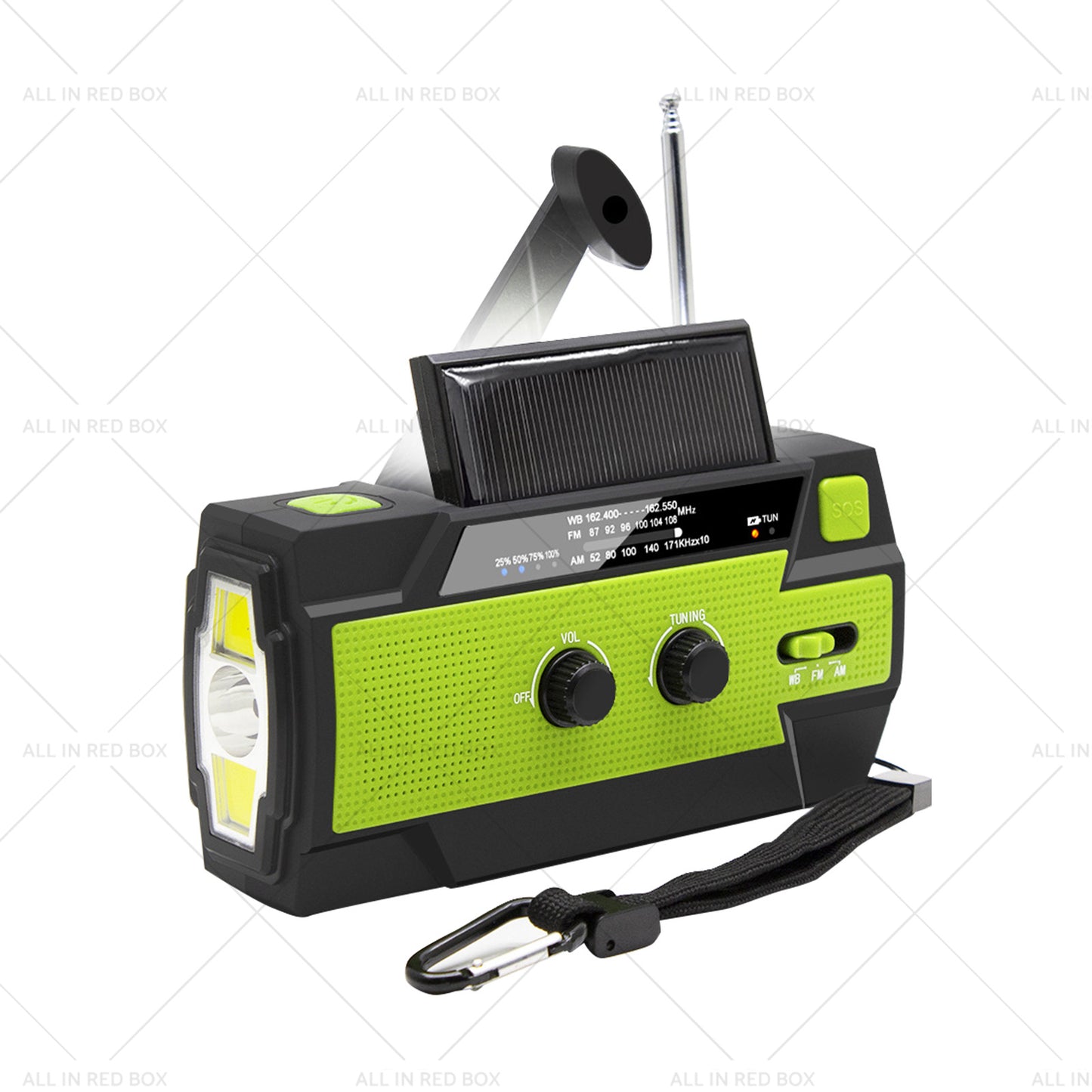 4000mAh Emergency Solar Hand Crank Weather Radio Power Bank Charger Flashlight