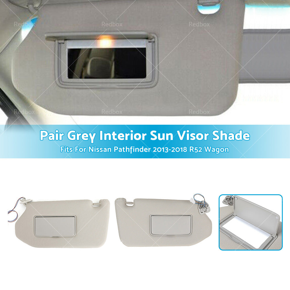 RH  LH Interior Sun Visor Shade Grey Fits For Nissan Pathfinder 13-18 R52 Wagon