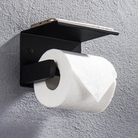 2x Stainless Steel Toilet Paper Roll Holder With Storage Hook & Phone Shelf for Bathroom