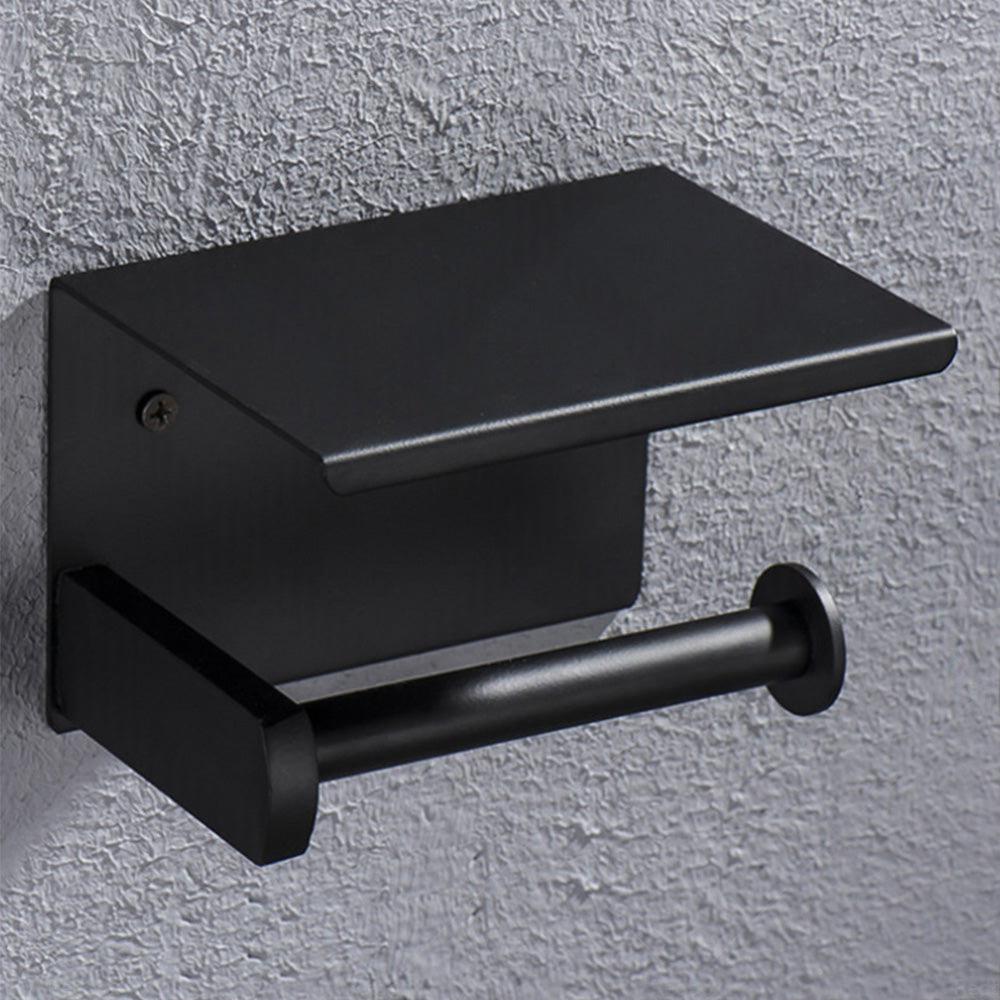 2x Stainless Steel Toilet Paper Roll Holder With Storage Hook & Phone Shelf for Bathroom