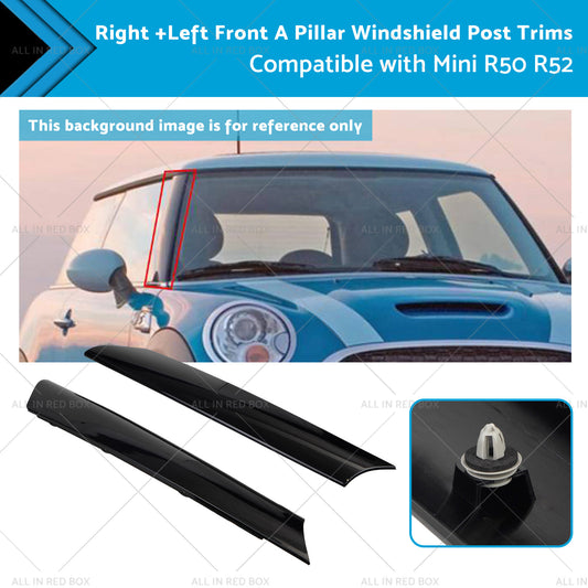 Left+Right Windshield A Pillar Post Trim Molding Suitable for Mini Cooper 02-08