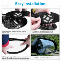 Left Side Mirror Glass Heated Convex Base Suitable for MITSUBISHI ASX XC-XE13-19