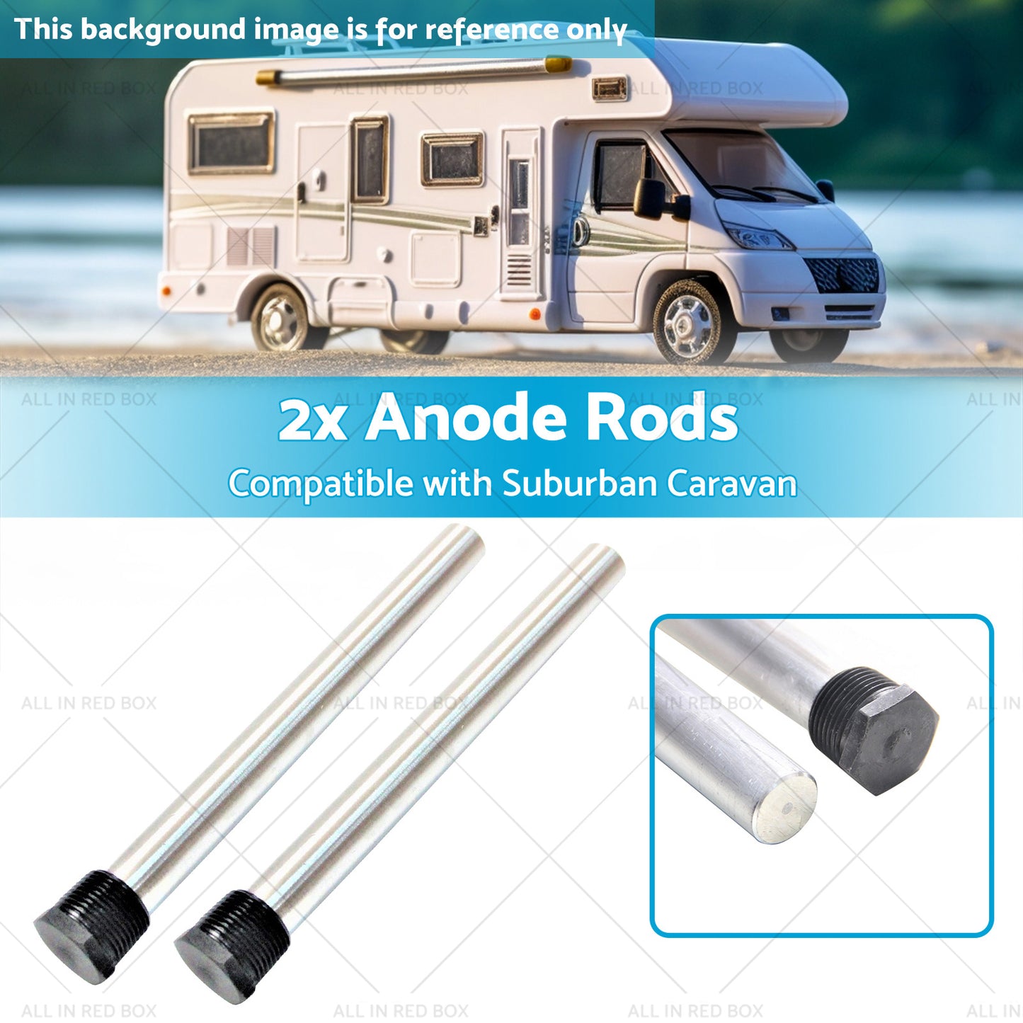 2x Anode Rods Suitable for Suburban Caravan Hot Water Service Anodes SW6PA 30cm