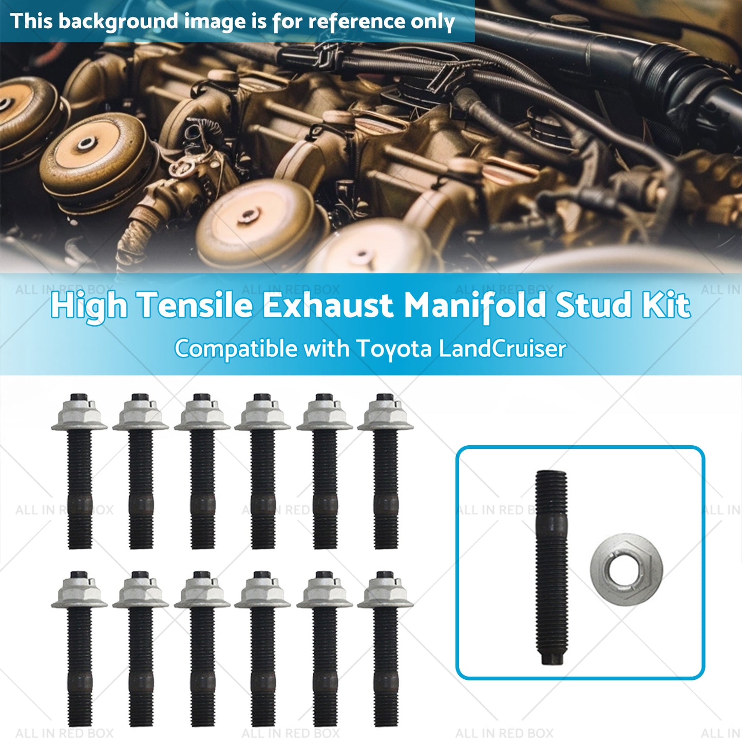 High Tensile Exhaust Manifold Stud Kit Suitable for 1HZ  or  1HD Toyota LandCruiser