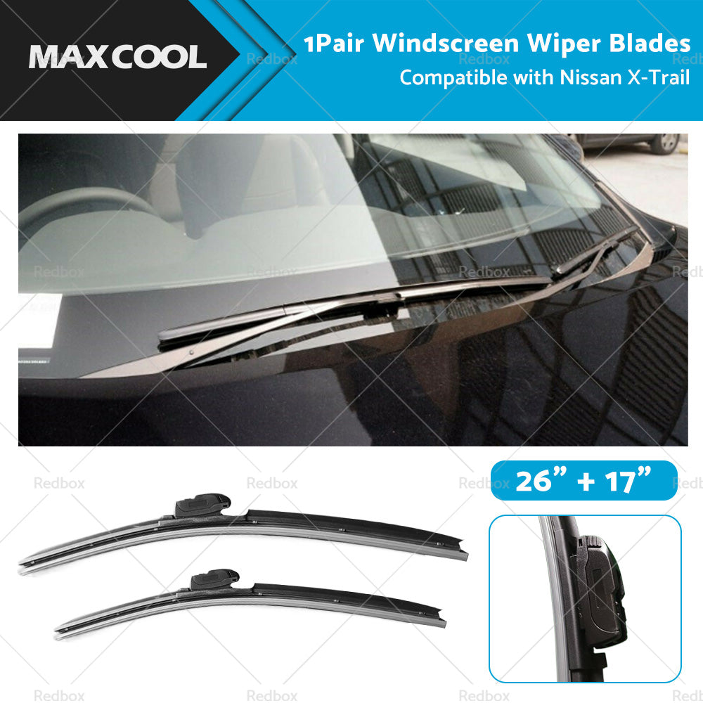 Wiper Blades Suitable for Nissan X-Trail T32 2014-2022 Front Pair 26inch  17inch