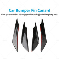 4x Carbon Fiber Car Bumper Fin Canard Splitter Diffuser Valence Spoiler Lip