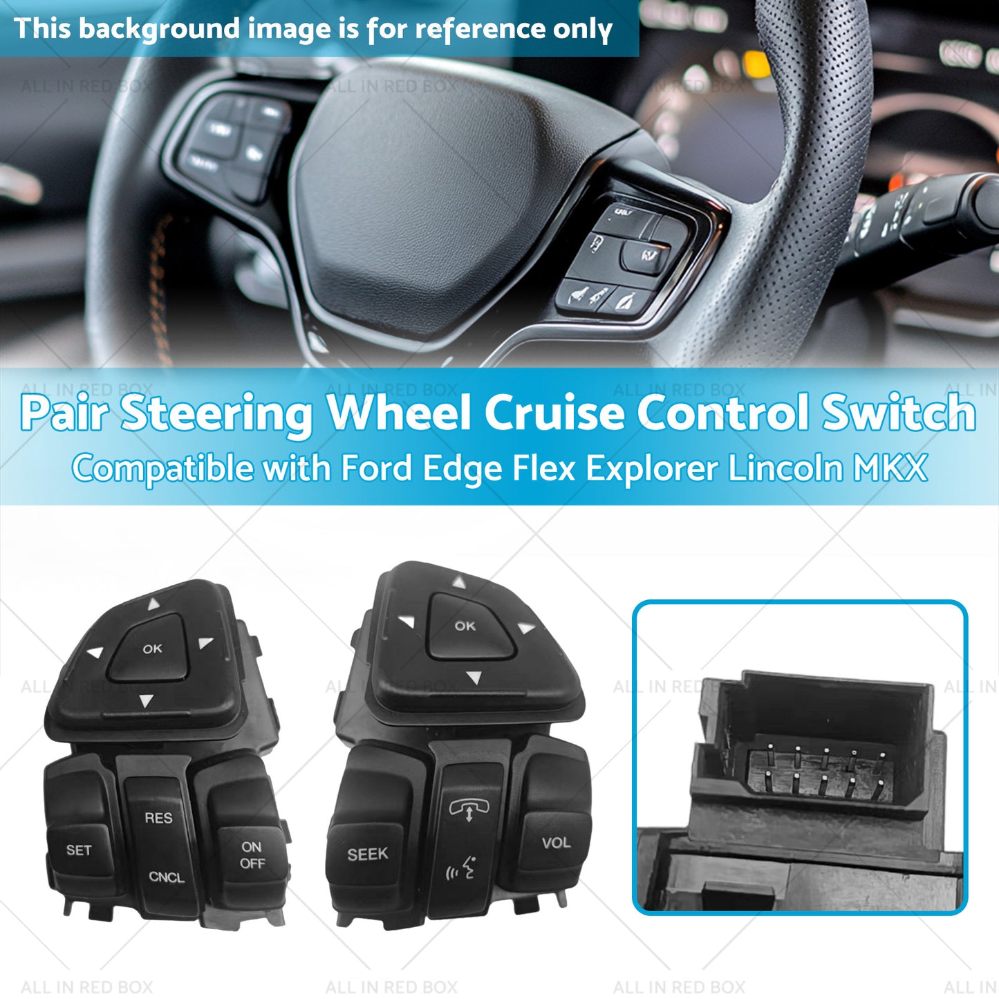 Pair Steering Wheel Cruise Control Switch Suitable for Ford Explorer Lincoln MKX