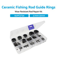 160Pcs 3. 7mm-30mm Ceramic Fishing Rod Guide Rings Wear Resistant Rod Repair Kit