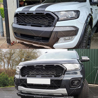 Matte Black Front Mesh Grill for Ford Ranger PX2 2015 2016 2017 2018 incl WT