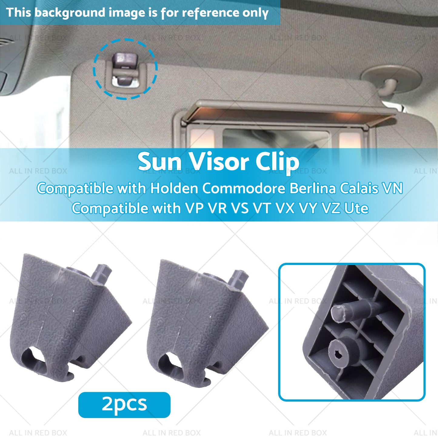 2xSun Visor Clip For Holden Commodore Berlina Calais VN VP VR VS VT VX VY VZ Ute