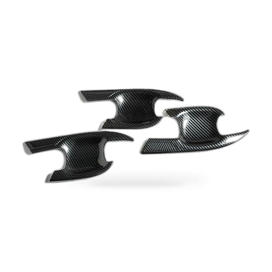 Carbon Fiber Look Door Handle Bowl Strip Covers Suitable for Toyota Kluger