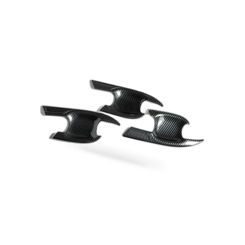 Carbon Fiber Look Door Handle Bowl Strip Covers Suitable for Toyota Kluger
