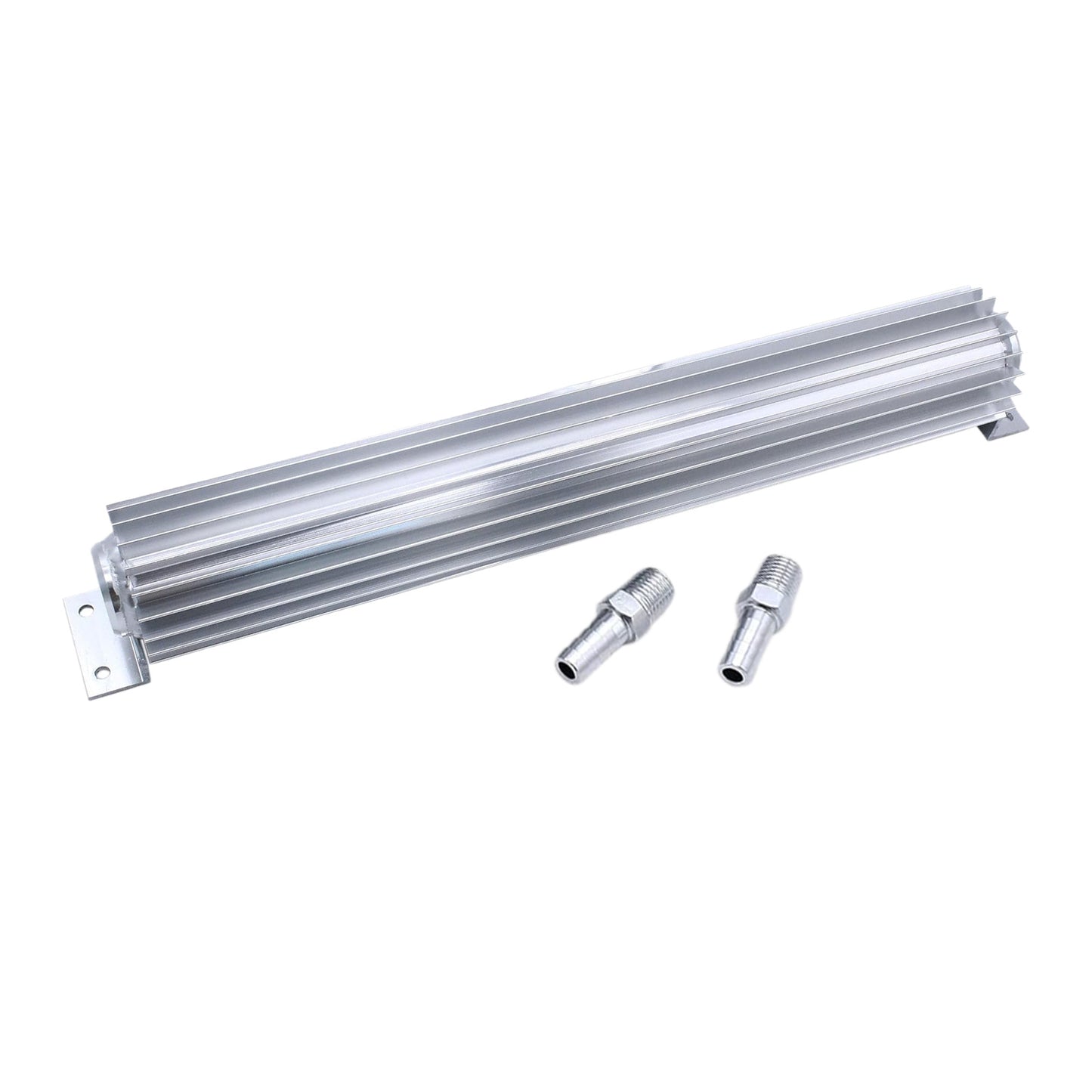 Universal 18inch Dual Pass Transmission Trans Cooler with 1 4inch NPT Fitting Aluminum