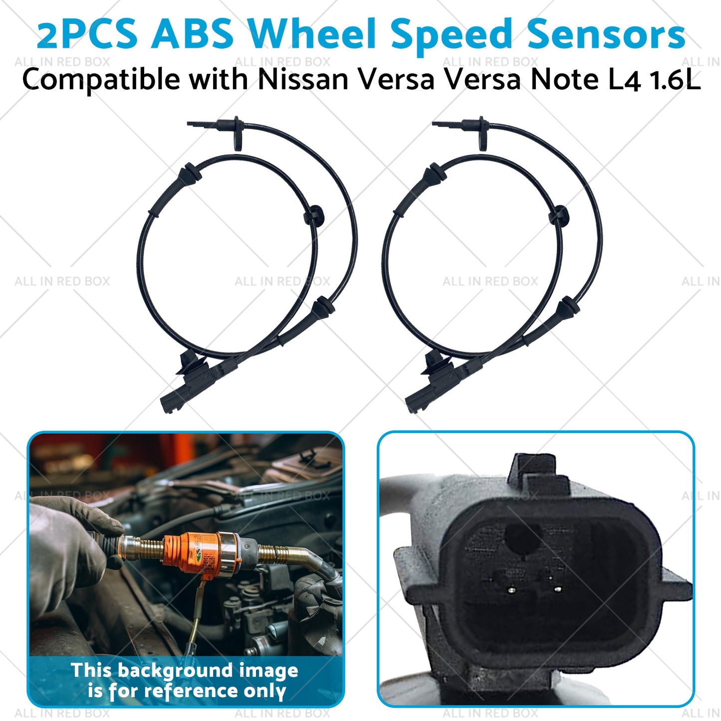 2x Front L or R ABS Wheel Speed Sensor Suitable for  Versa 12-19 Versa Note 14-19