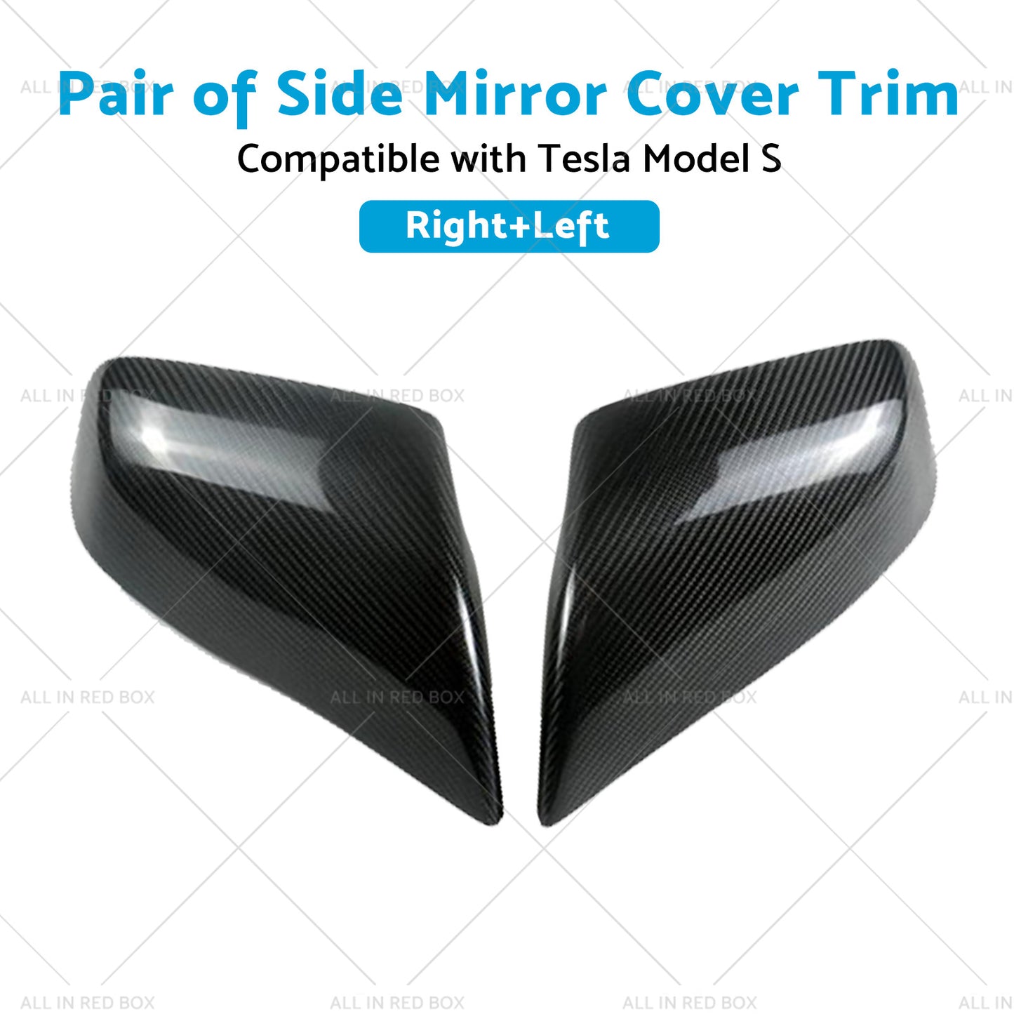 2x Real Carbon Fiber Wing Side Mirror Cover Trim Suitable For Tesla Model S