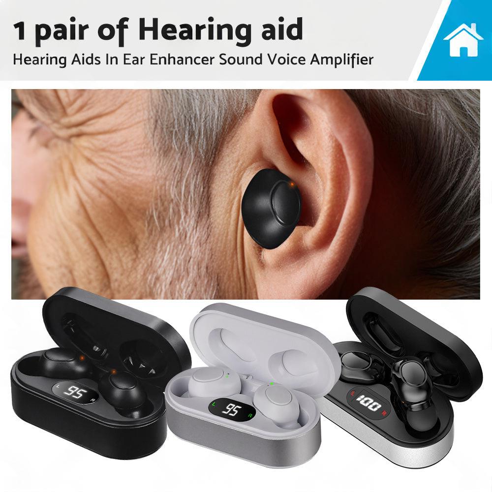 1 Pair Digital Rechargeable Hearing Aids In Ear Enhancer Sound Voice Amplifier