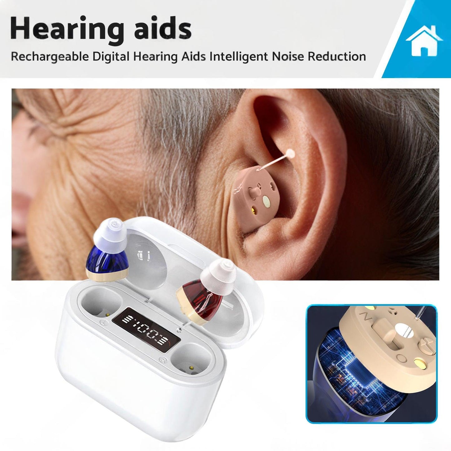 Rechargeable Hearing Aids Digital Hearing Aids Intelligent Noise Reduction