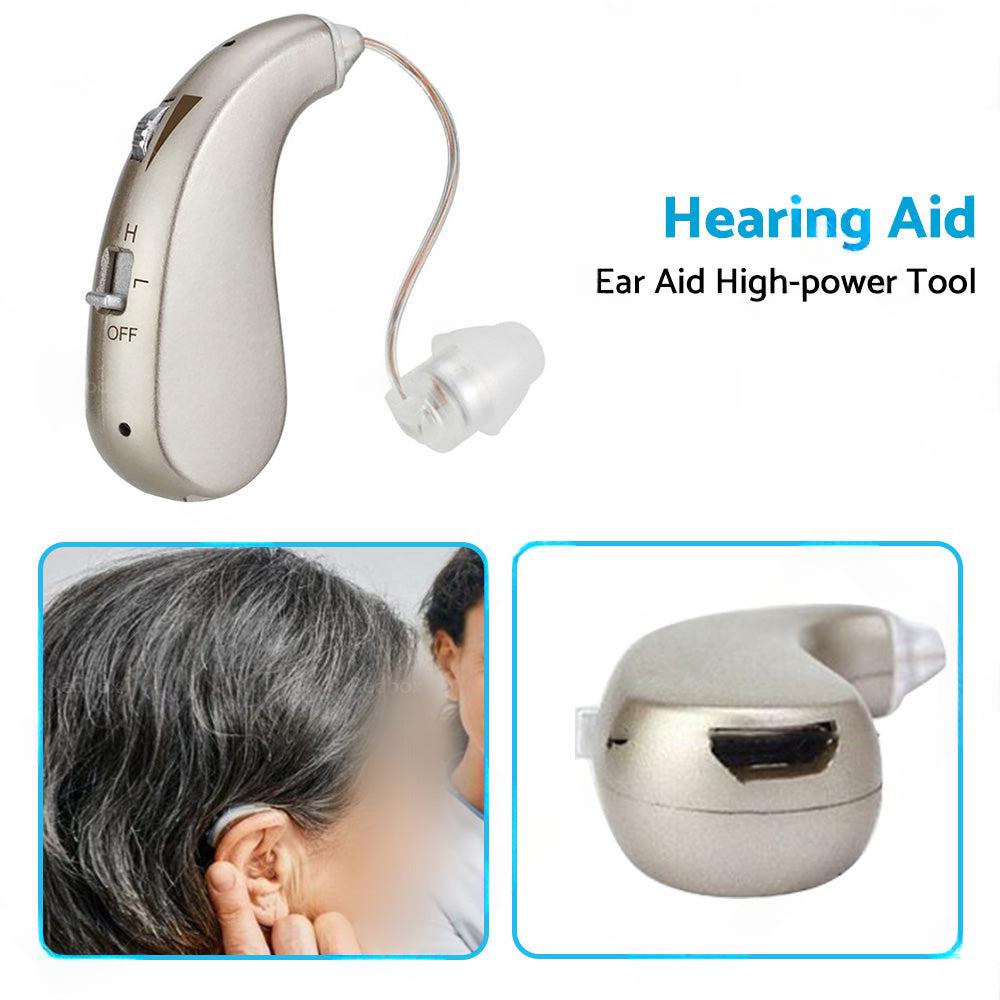 Rechargeable Digital Hearing Aid Severe Loss BTE Ear Aid HIGH-POWER Tool Kit