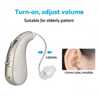 Rechargeable Digital Hearing Aid Severe Loss BTE Ear Aid HIGH-POWER Tool Kit