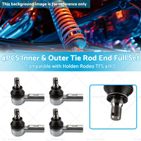 4PCS Inner  and  Outer Tie Rod End Full Set Suitable for Holden Rodeo TFS 4WD 89-03