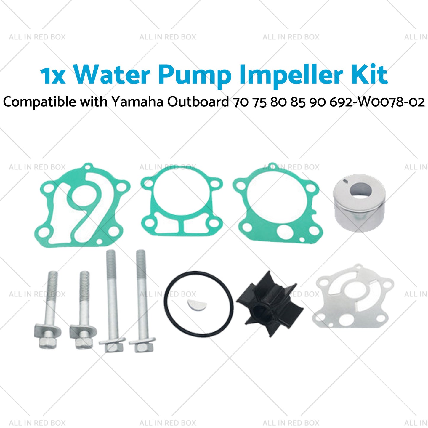 Water Pump Impeller Kit Suitable for Yamaha Outboard 70 75 80 85 90 692-W0078-02