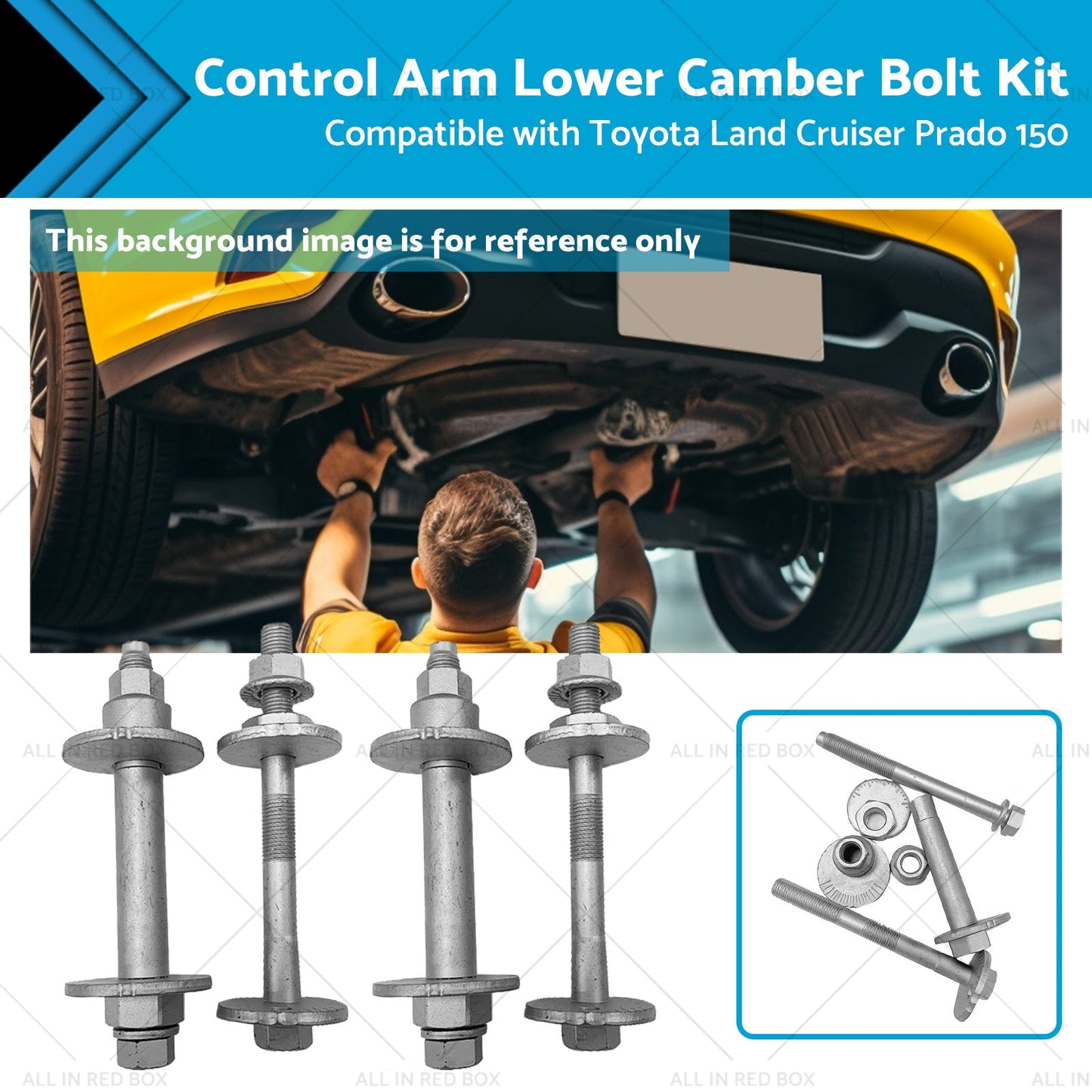 4x Control Arm Lower Camber Bolt Kit Suitable for Toyota Land Cruiser Prado 150